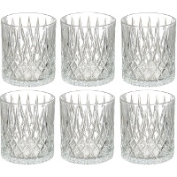 Set van 6 whiskyglazen 330 ml - ruitpatroon