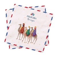 Driekoningen servetten blauw 16,5 x 16,5 cm - 20 stuks