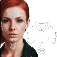 Tatuajes temporales futurista para cara