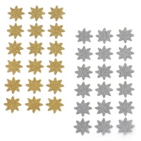 Stervormige stickers met glitter van 2 cm - 18 stuks