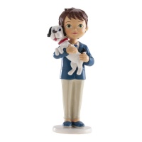 Taarttopper voor Eerste Communie met hond - 16,5 cm