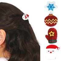 Assortiment van Kerst Haarklemmen van 2,5 cm - 5 stuks
