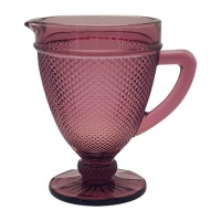 Karaf van 1,1 L in roze gegraveerd glas