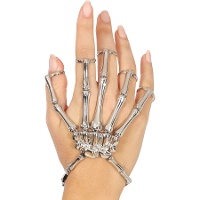 Armband met zilverkleurige metalen skeletring