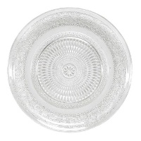 Glazen dessertbord van 19,5 cm met gravure