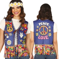 Hippie vredes- en liefdesvest voor vrouwen