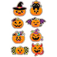 Holografische Halloween-pompoenstickers