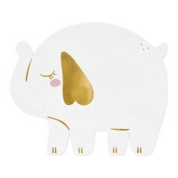 Witte olifant servetten 16 x 13,5 cm - 12 stuks
