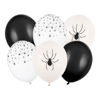 Halloween latex ballonnen met spinnen van 30 cm - 50 stuks
