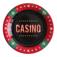 Casino Poker borden van 22,5 cm - 10 stuks
