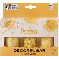 Set met een assortiment parelgele sprinkles - 85 g