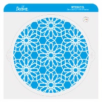 Decoratiestencil met geometrische bloemen - Ø 25 cm