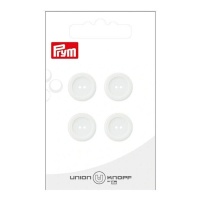 Witte knopen met 1,5 cm rand - Prym - 4 stuks