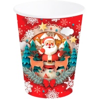 Kerstman-bekers van 240 ml - 6 stuks