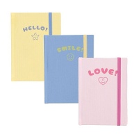 Pastelkleurig notitieboekje met elastiek 19 x 13 cm - 1 stuk
