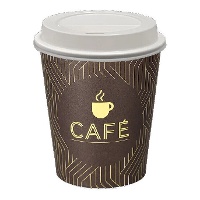 Kartonnen koffiebekers van 120 ml met deksel met gat - 12 stuks