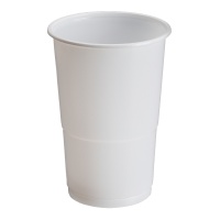 Witte plastic bekers van 250 ml - 100 stuks
