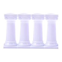 Griekse pilaren voor taart van 7,6 cm - Pastkolor - 4 stuks