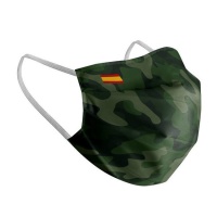 Herbruikbaar hygiënisch masker met militair camouflagepatroon en vlag voor volwassenen