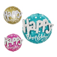 Happy Birthday ballon met 3D letters van 56 cm