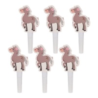 Schattige Paarden Partytoeters - 6 stuks