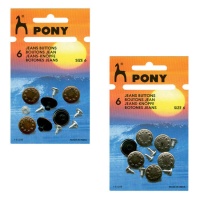 Jeansknopen van 1,7 cm laurier - Pony - 6 stuks