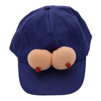 Blauwe pet met borsten