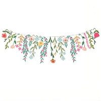 Guirlande van verticale bloemen van 3 m