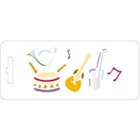 Sjabloon Stencil van muziekinstrumenten 9 x 21 cm - Fontorpin - 1 eenheid