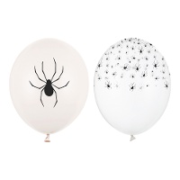 Halloween latex ballonnen met spinnen, 30 cm - 50 stuks