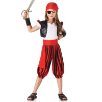 Piratenkostuum met gestreepte broek voor meisjes