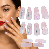 Press-on nagels met siersteentjes - 12 stuks