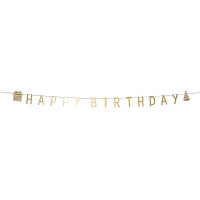Gouden 'Happy Birthday' slinger van 2 m