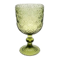 Gegraveerd groen kristallen glas van 250 ml
