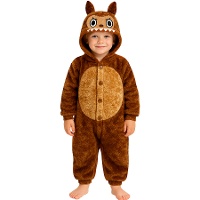 Donkerbruin kinderkostuum van Labubu