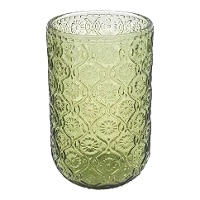 Glas van 400 ml met groen geëtst ontwerp