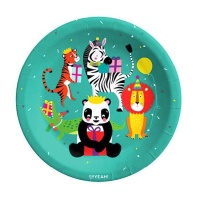 Jungle dierenborden van 18 cm - 8 stuks