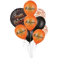 Happy Halloween-boeket met spinnenwebben - 9 stuks