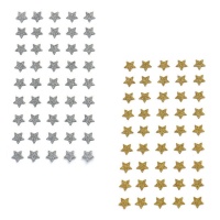 Glitterster stickers van 0,8 cm - 45 stuks