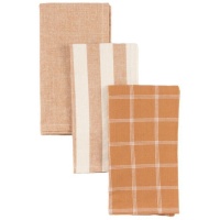 Keukenhanddoeken in terracotta - 3 stuks