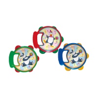 Tamboerijn van 14 cm van plastic met verschillende dierenontwerpen