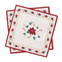 Kerst Poinsettia Bloemenservetten 16,5 x 16,5 cm - 20 stuks