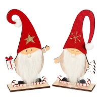 Houten rode kabouterfiguur van 21 cm - 1 eenheid