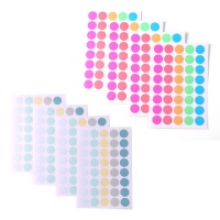 Stickers van gekleurde cirkelvormen in levendige en pasteltinten van 1,7 cm - 4 vellen