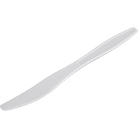 Witte plastic messen van 19,6 cm - 100 stuks
