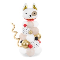 Boeket van witte hond ballonnen - PartyDeco - 64 stuks