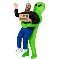 Opblaasbaar Volwassenenkostuum van een Alien Die Jou Draagt