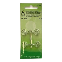 Drukknopen van 1,5 cm plastic - Pony - 2 paar