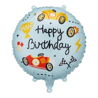Blauwe race-folieballon - 35 cm