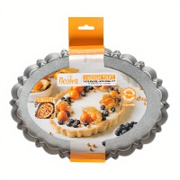 Ovale taartvorm 29 x 20 x 3 cm met uitneembare bodem - Decora